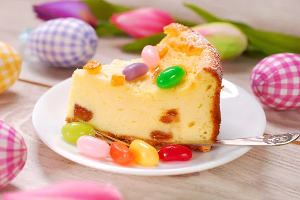 Bit av påsk cheesecake — Stockfoto