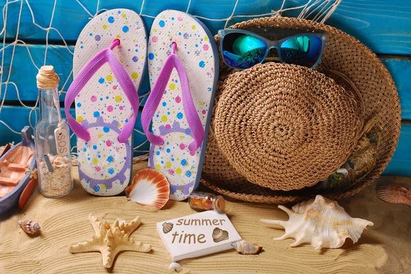Seaside summer holidays still life — Stock Photo, Image