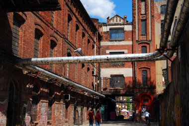 eski fabrika kapalı Piotrkowska Lodz Binası