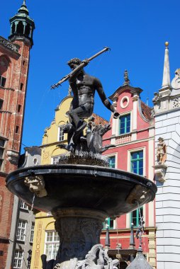 Gdansk 'taki neptün çeşmesi