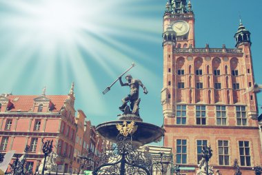Gdansk 'taki neptün çeşmesi