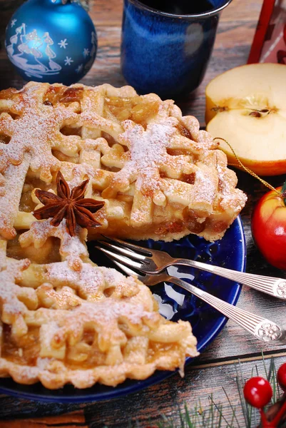 Pastel de manzana de Navidad casero — Foto de Stock