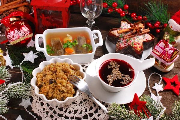 Some dishes for traditional polish christmas eve supper — Stock Image Some dishes for traditional polish christmas eve supper Royalty Free Stock Images