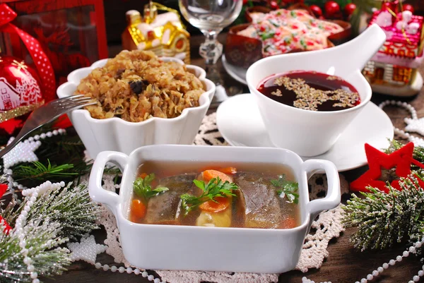 Some dishes for traditional polish christmas eve supper — Stock Image Some dishes for traditional polish christmas eve supper Royalty Free Stock Photos