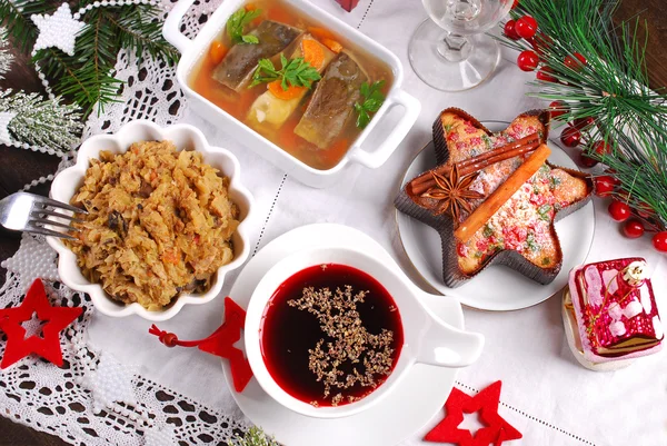 Some dishes for traditional polish christmas eve supper — Stock Image Some dishes for traditional polish christmas eve supper Stock Image