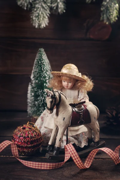 Vintage zabawki na Boże Narodzenie — Zdjęcie stockowe