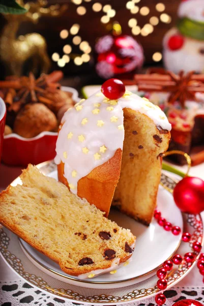 Panettone cake for christmas — Stock Photo, Image