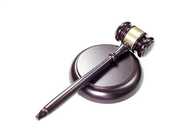 Judge hammer on white background — Stock Photo, Image