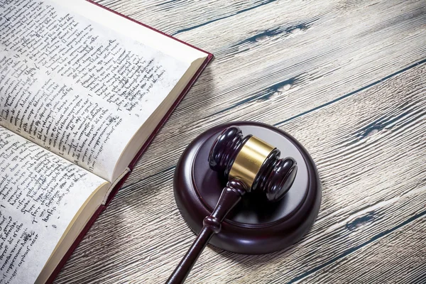 Judge gavel on wooden table — Stock Photo, Image