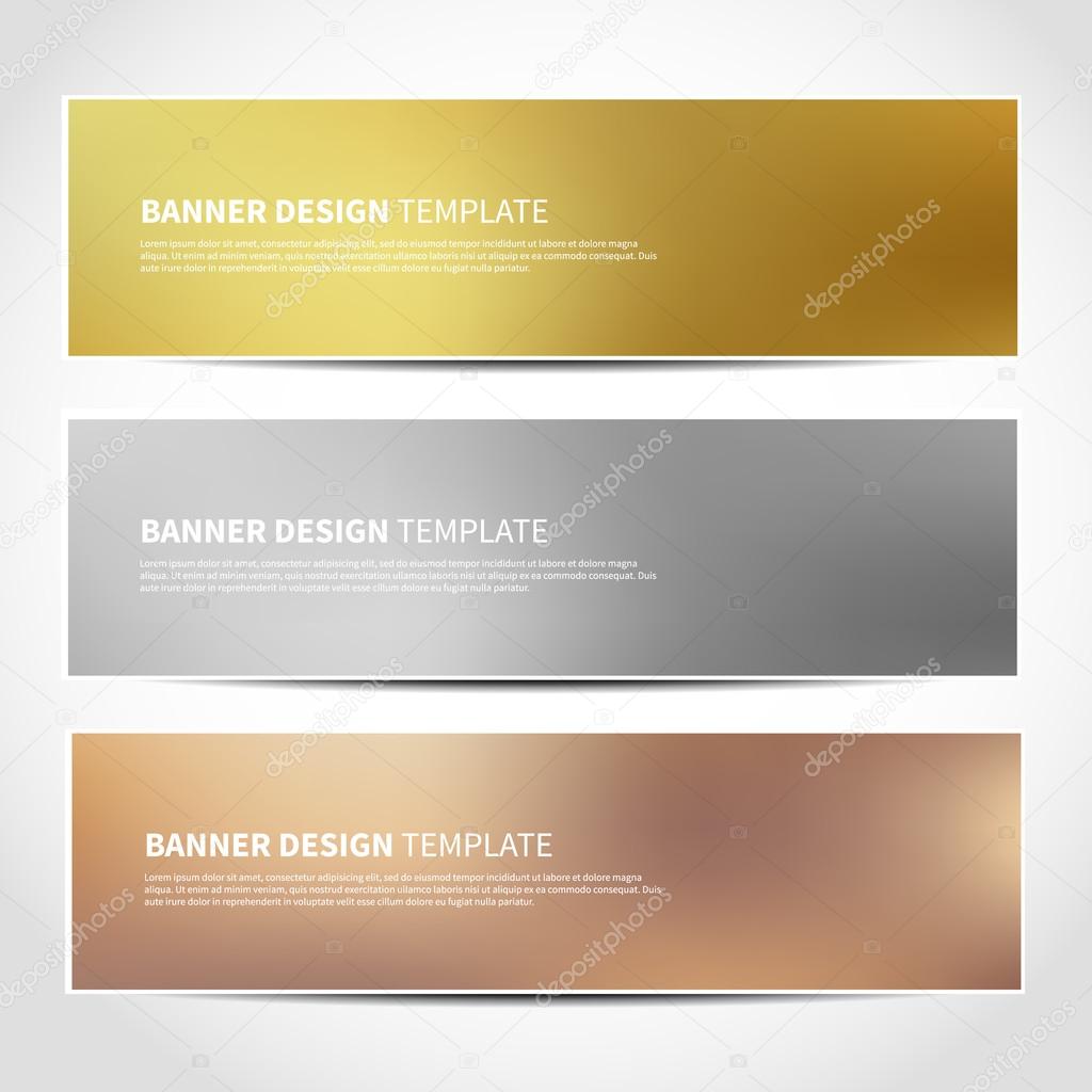 gold, silver, bronze vector banners