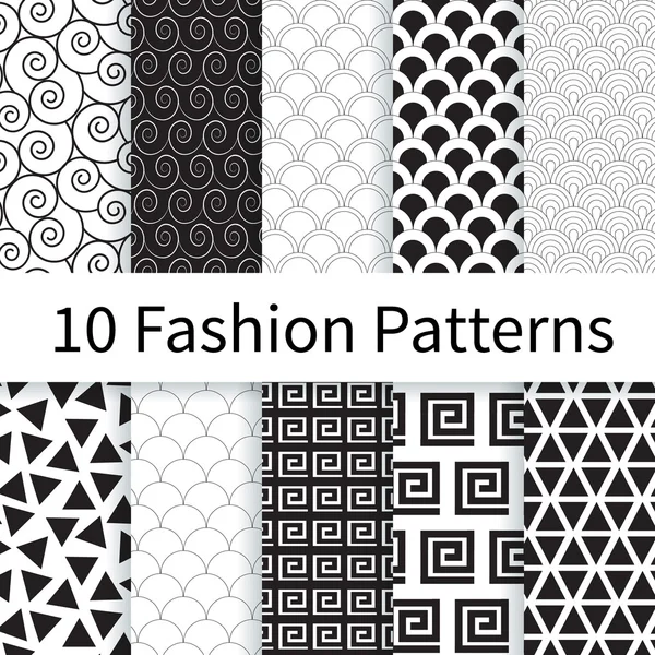 Fashion seamless patterns — Stock Vector