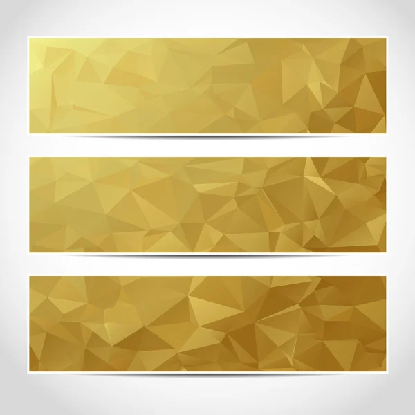 Aantal trendy gouden banners sjabloon — Stockvector