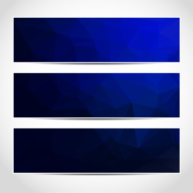 Trendy mavi afiş şablon kümesi