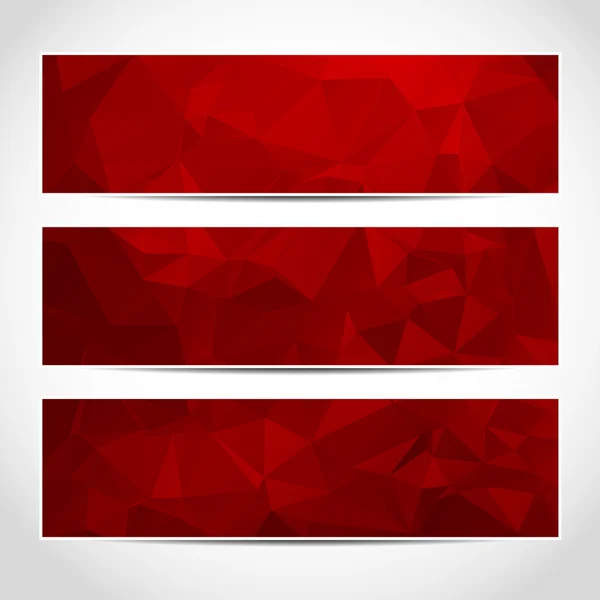 Набор модных шаблонов красных баннеров — стоковый вектор