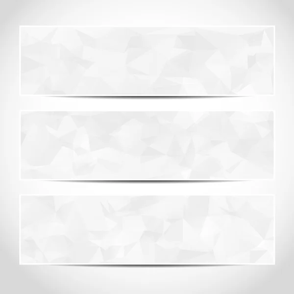 Uppsättning av trendiga vita banderoller mall — Stock vektor