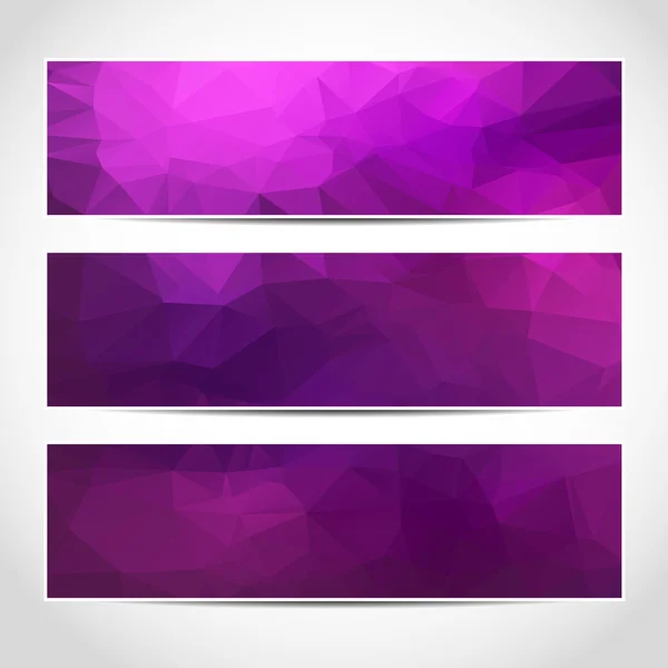 Conjunto de plantillas de banners púrpura de moda — Vector de stock