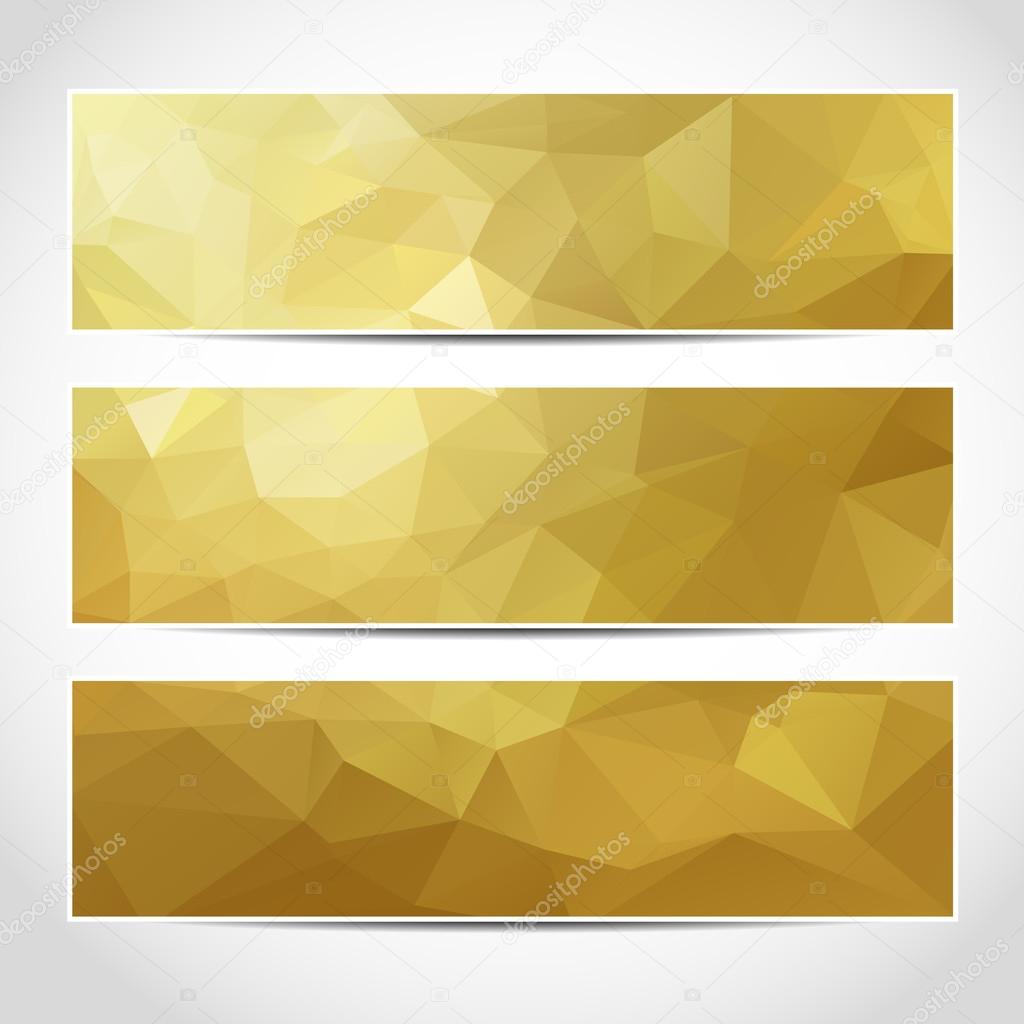 Set of trendy gold banners template