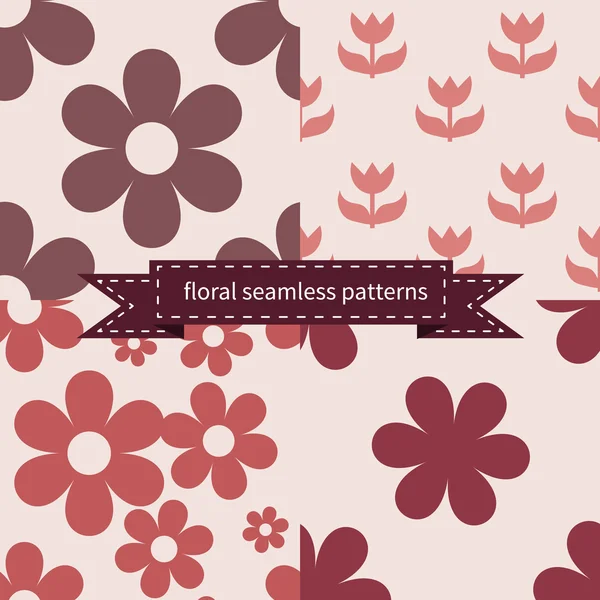 Set of floral patterns — Stock Vector