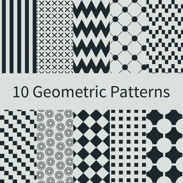 Geometric seamless patterns — Stock Vector