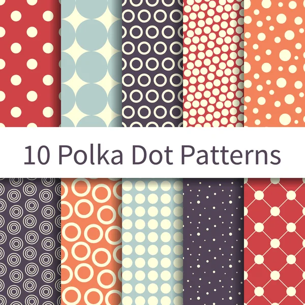 Геометрические шаблоны Polka Dot — стоковый вектор