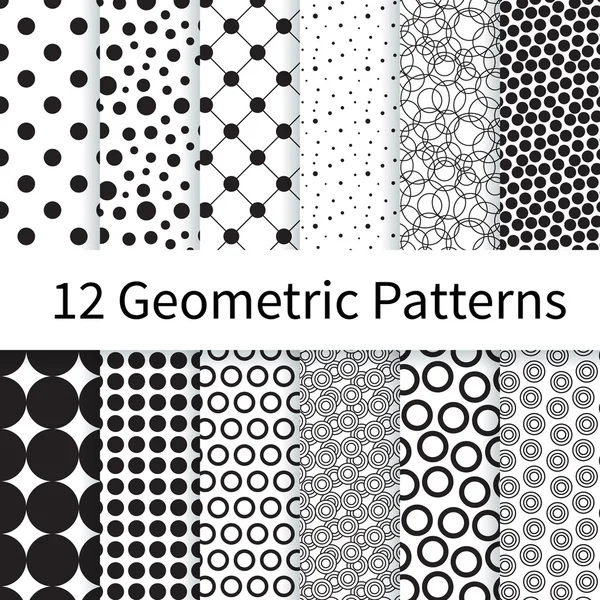 Geometrische Polka Dot naadloze patronen — Stockvector