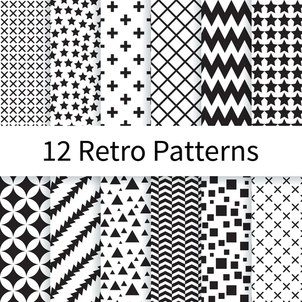 Retro seamless patterns — Stock Vector