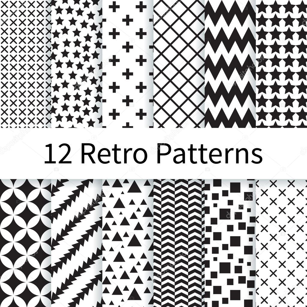 Retro seamless patterns