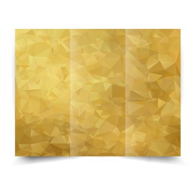 Altın üçe katlanmış broşür tasarım şablonu