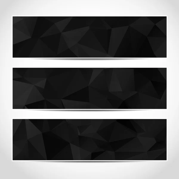 Trendy zwart vector banners sjabloon — Stockvector