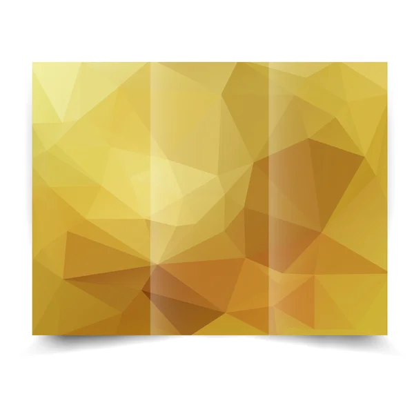 Gold tri-fold brochure design template — Stock Vector