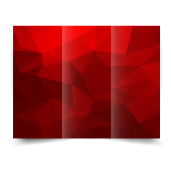 Red tri-fold brochure design template — Stock Vector