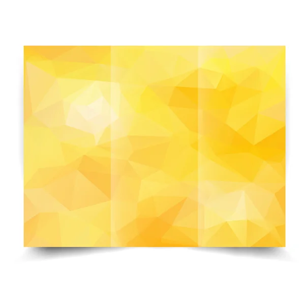 Yellow tri-fold brochure design template — Stock Vector