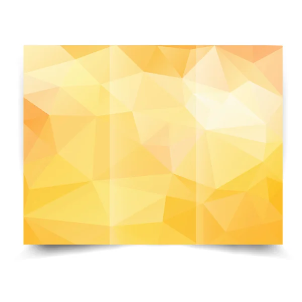 Yellow tri-fold brochure design template — Stock Vector