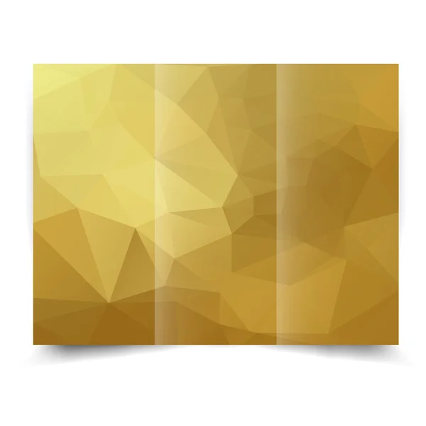 Gold tri-fold brochure design template — Stock Vector