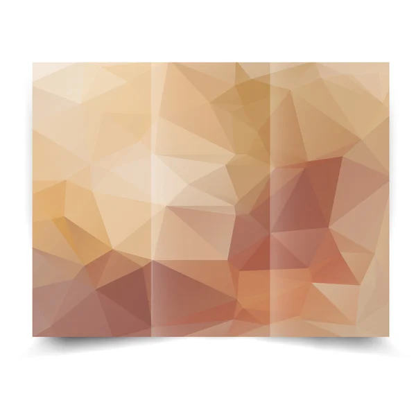 Bézs színű háromrészes brosúra tervezősablon — Stock Vector