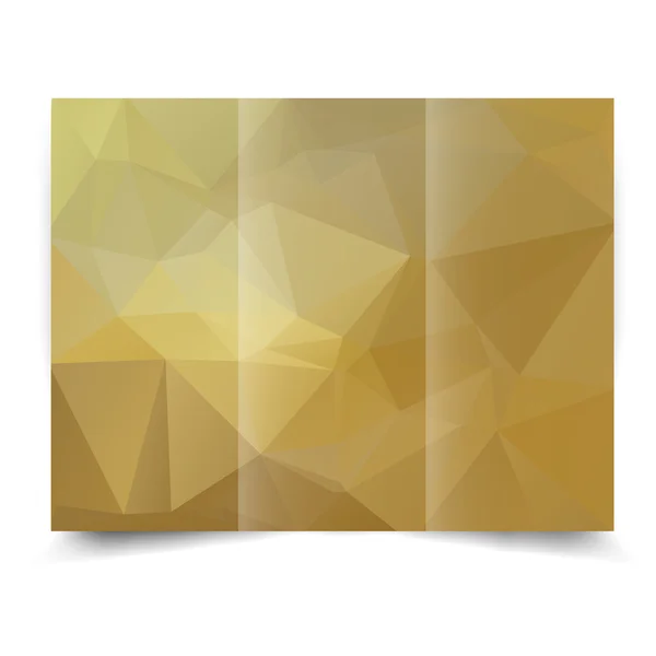 Gold tri-fold brochure design template — Stock Vector