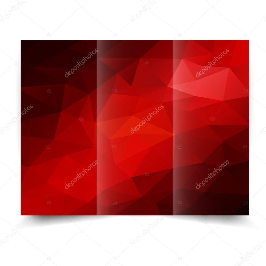 Plantilla de diseño de folleto tríptico rojo Vector de stock #64309349 de  ©Juksik, image size:1024x1024
