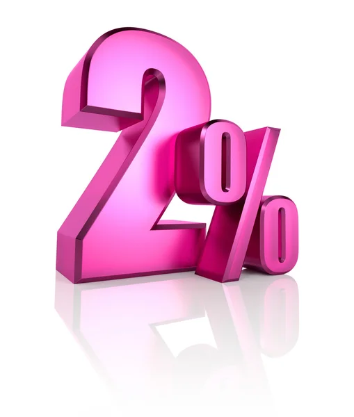 Two Percent Sign — Stock Photo, Image