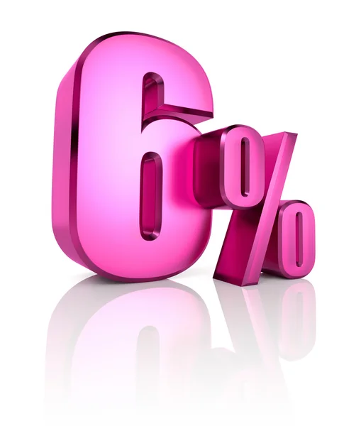 Six Percent Sign — Stock Photo, Image