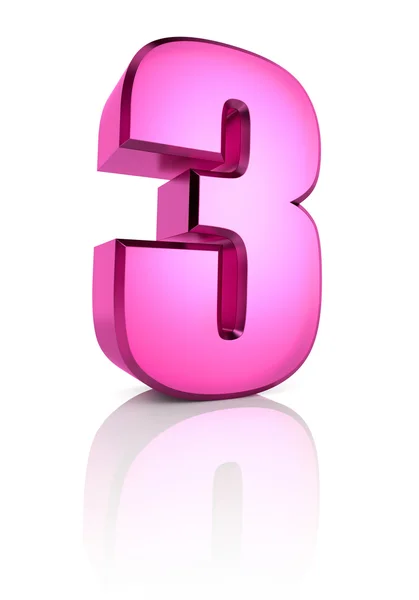 Pink Number 3 — Stock Photo, Image