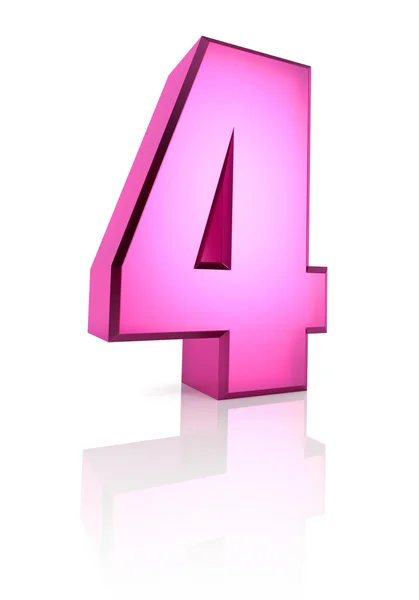 Pink Number 4 — Stock Photo, Image