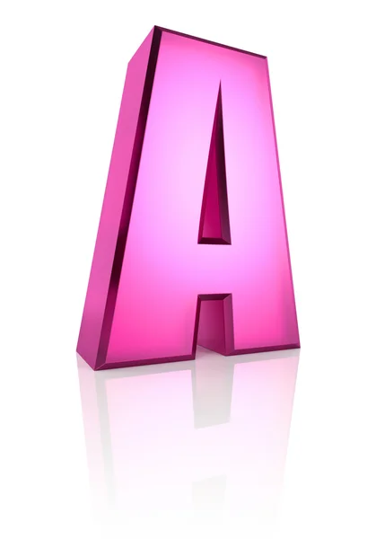 Rosa bokstaven A — Stockfoto
