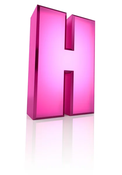 분홍색 편지 H — 스톡 사진