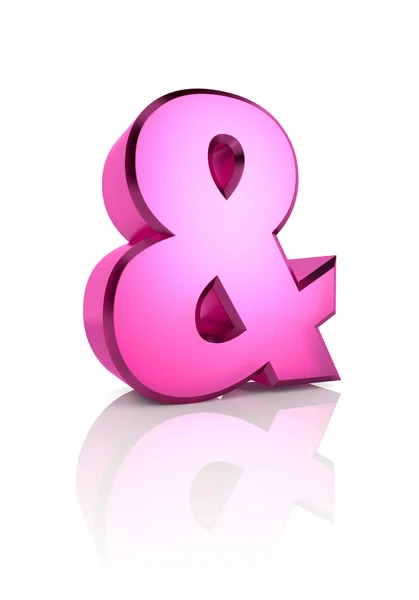 Pinkfarbenes Ampersand-Symbol — Stockfoto