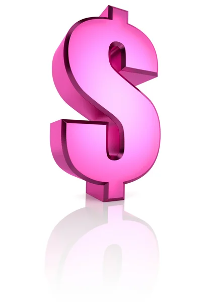 Pink Dollar Currency Symbol — Stock Photo, Image