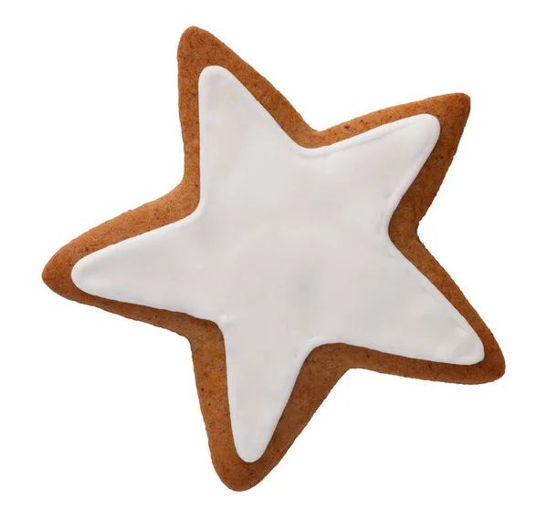 Gingerbread Estrela Isolada Fundo Branco — Fotografia de Stock