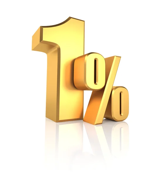 Gold 1 Percent — Stock Photo, Image