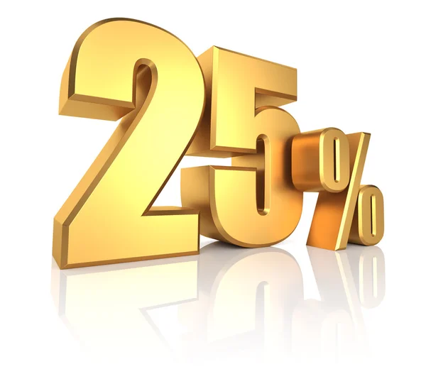 Gold 25 Percent — Stock Photo, Image