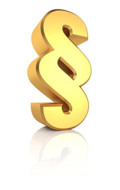 3D altın paragraf işareti