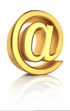 3D altın e-posta işareti